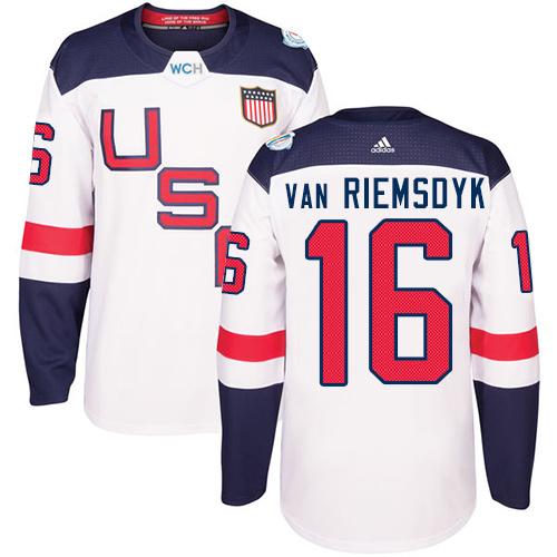 Team USA #16 James van Riemsdyk White 2016 World Cup Stitched Youth NHL Jersey